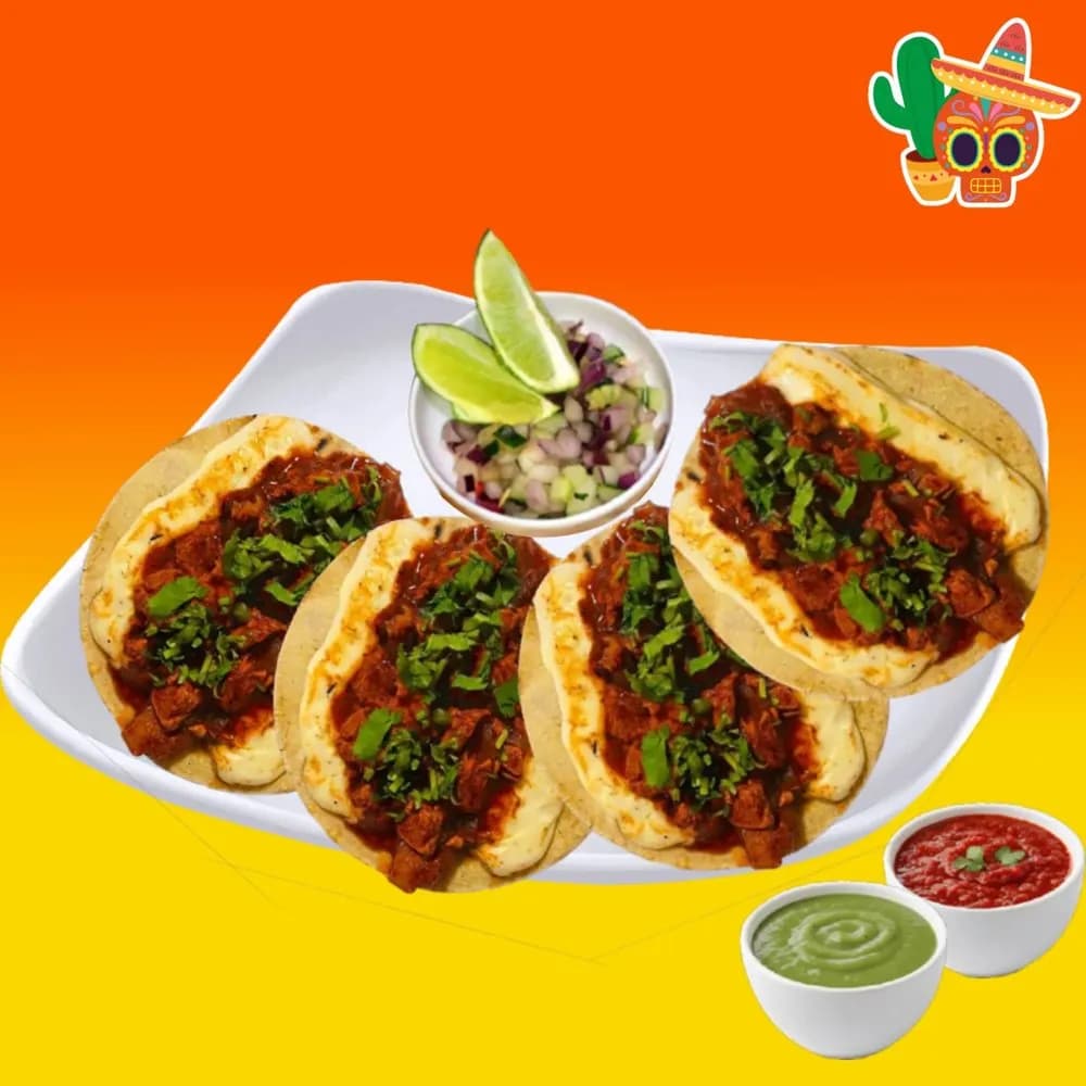 4 Tacos al Pastor con Queso